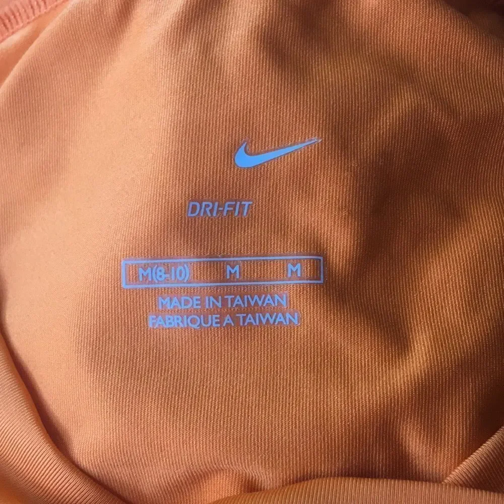 Nike orange color block compression style top, M